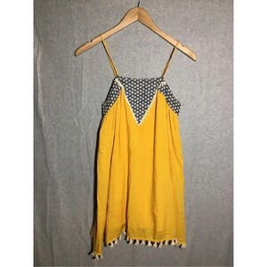 Womens Jodifl Dress Tassels Boho Yellow Spring Summer Denim Floral Embroidery